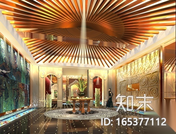 [厦门]豪华皇家夜总会施工图（含效果）cad施工图下载【ID:165377112】