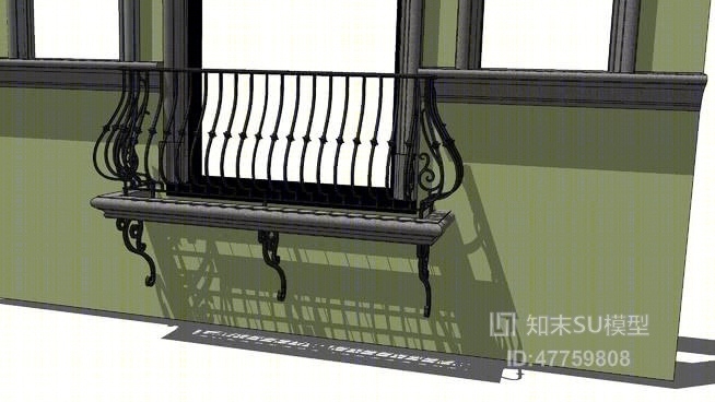 铁艺楼梯SU模型下载【ID:47759808】