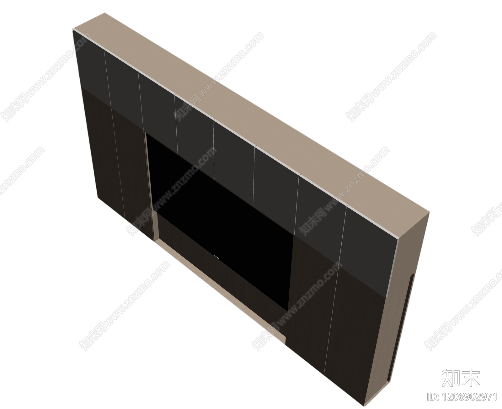 电视墙组合柜体3D模型下载【ID:1206902971】