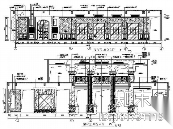 大型楼盘豪华欧式售楼部装饰图cad施工图下载【ID:161731113】