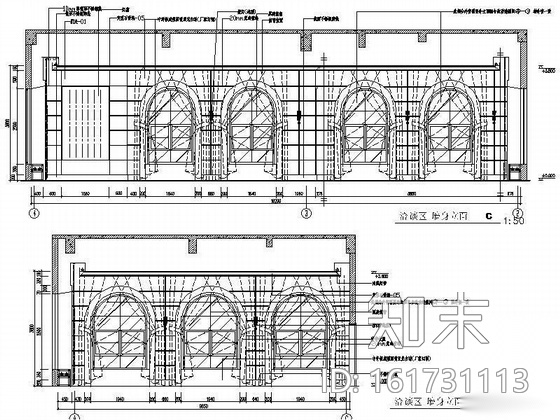 大型楼盘豪华欧式售楼部装饰图cad施工图下载【ID:161731113】