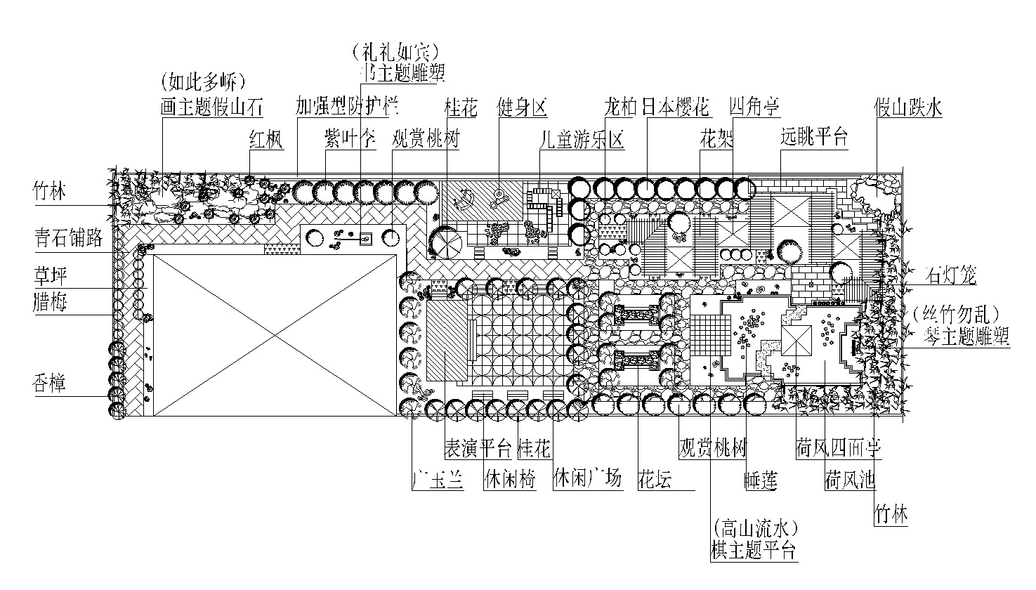 屋顶花园景观CAD平面图cad施工图下载【ID:160714194】