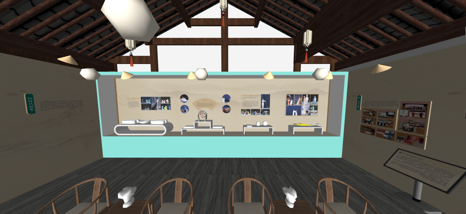 新中式非遗展厅SU模型下载【ID:1222193319】