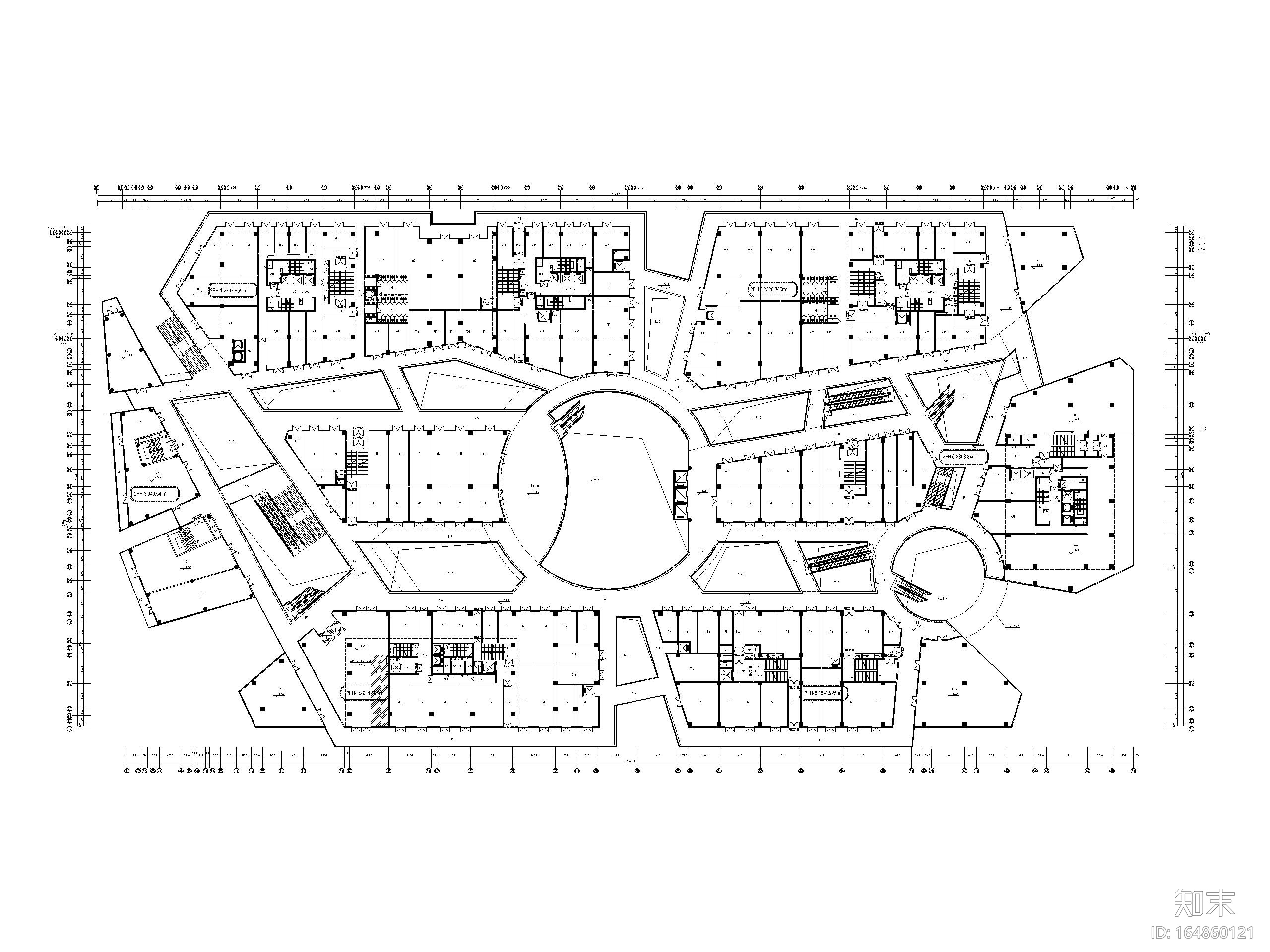 珠海高层商业广场综合体建筑扩初图（CAD）施工图下载【ID:164860121】