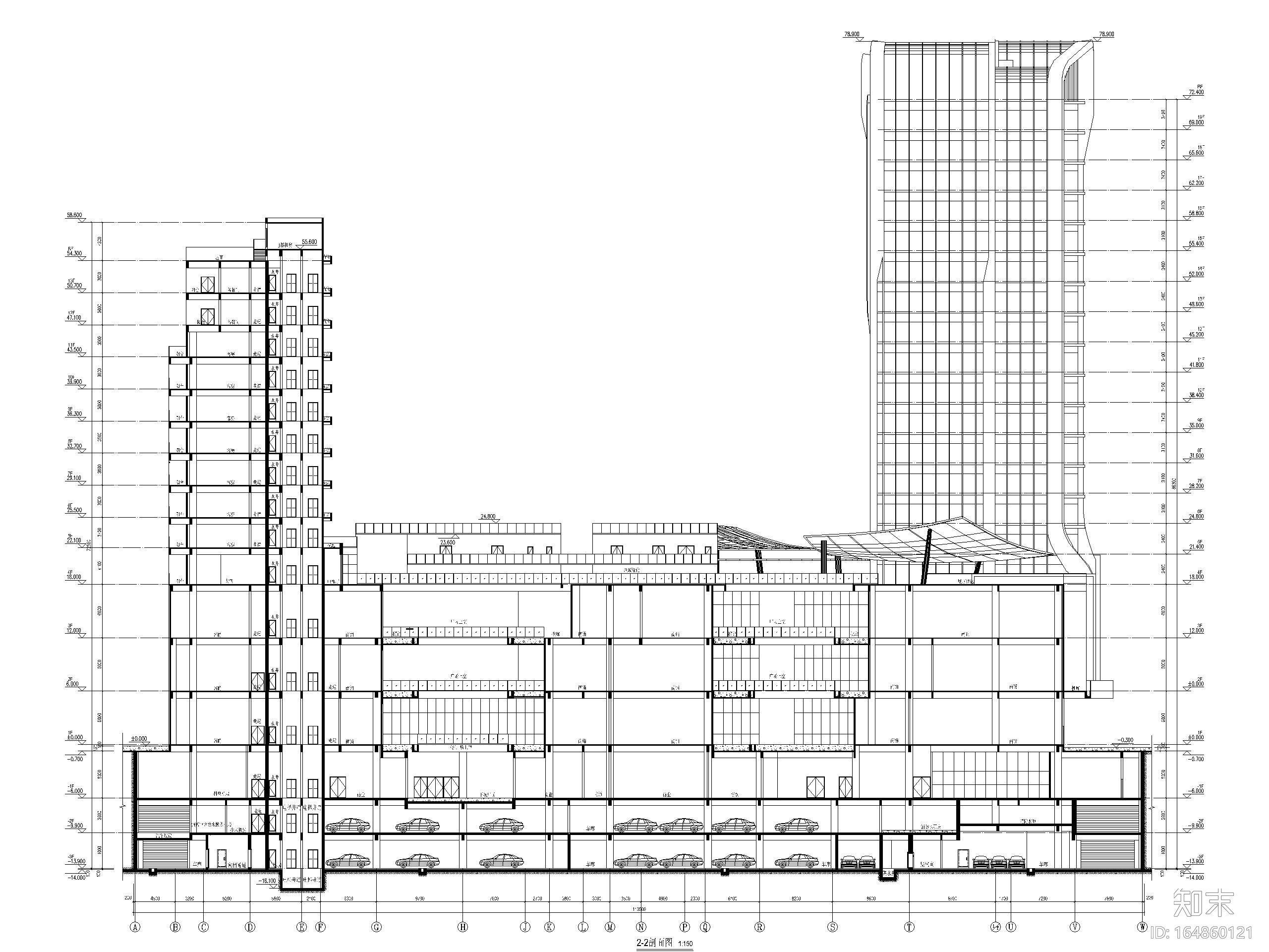 珠海高层商业广场综合体建筑扩初图（CAD）施工图下载【ID:164860121】