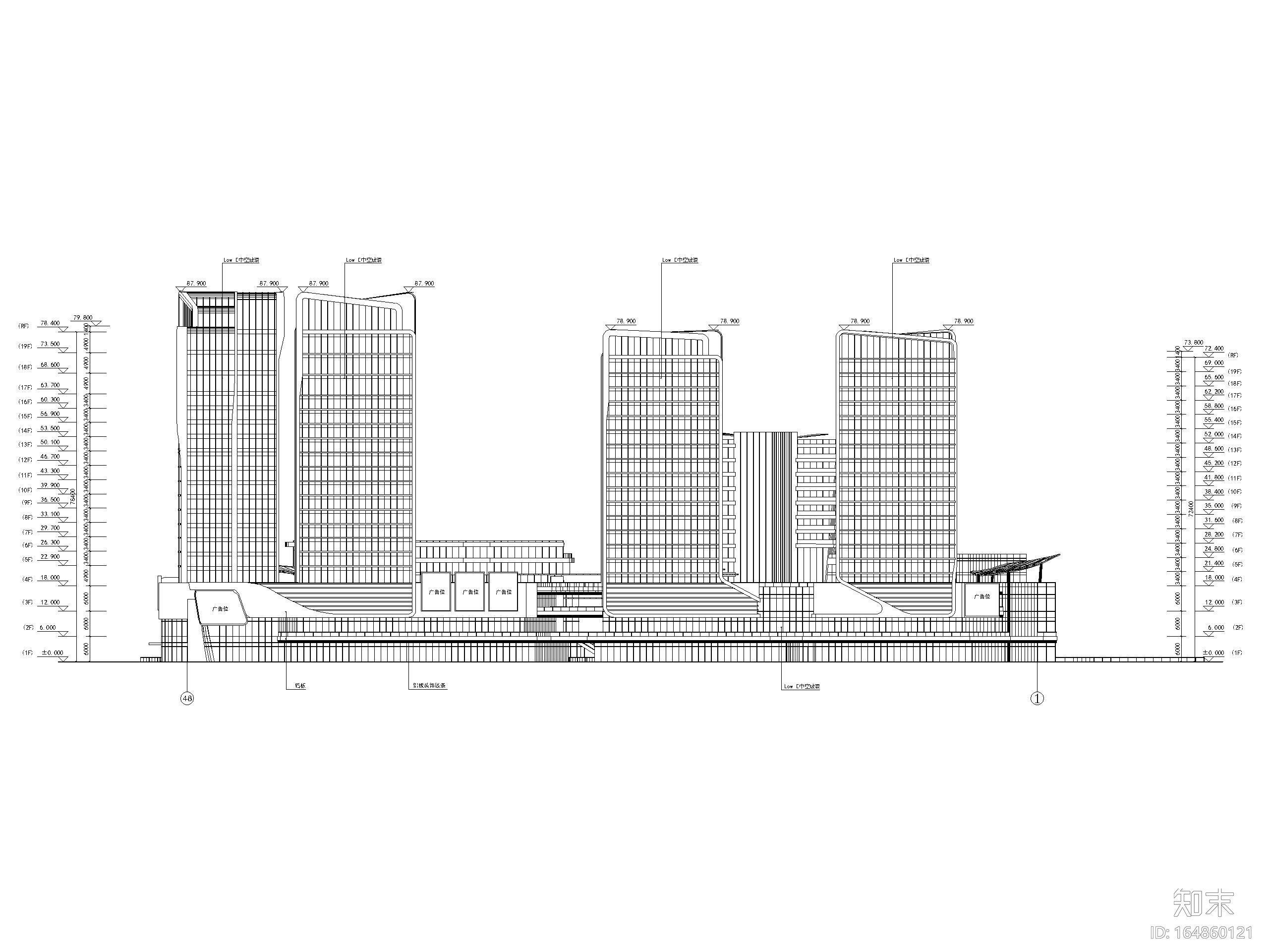 珠海高层商业广场综合体建筑扩初图（CAD）施工图下载【ID:164860121】