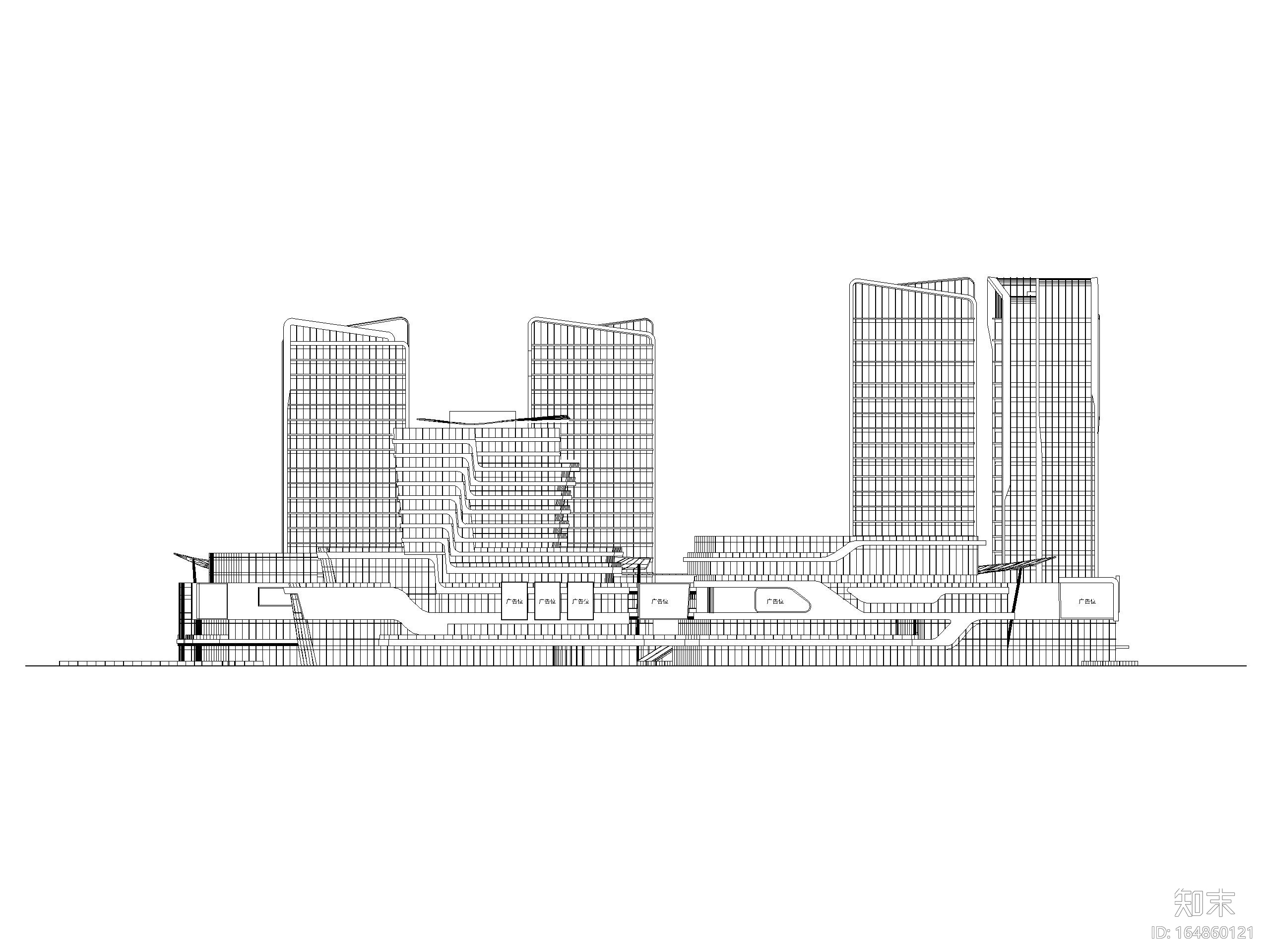 珠海高层商业广场综合体建筑扩初图（CAD）施工图下载【ID:164860121】