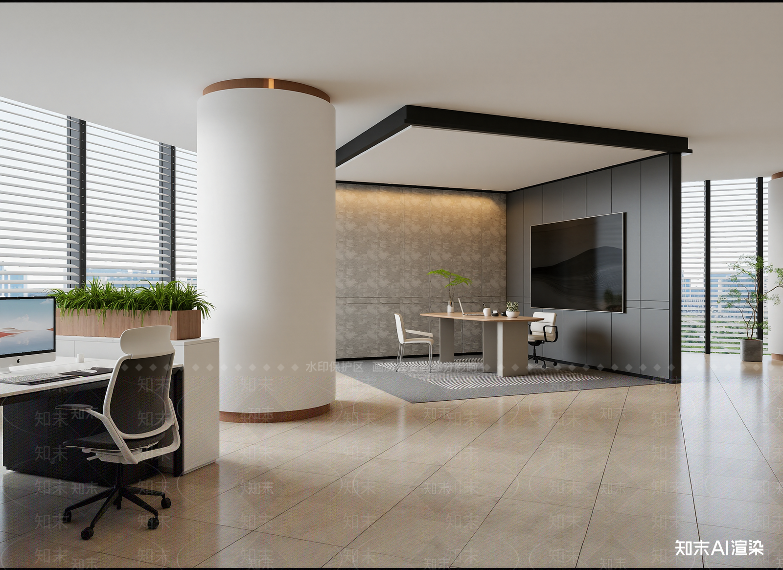 现代办公大厅3D模型下载【ID:1215179459】