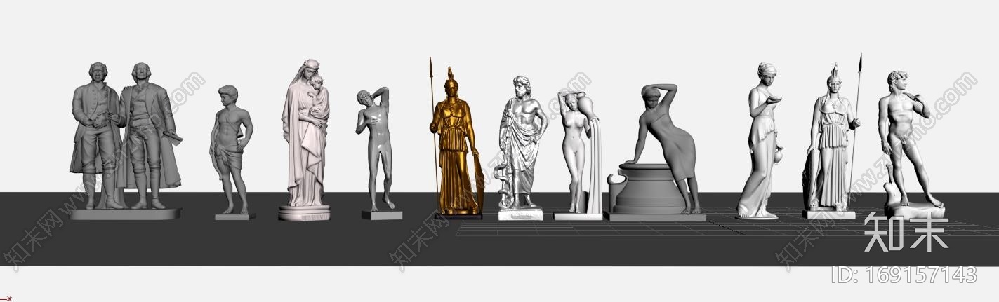 人物雕塑CG模型下载【ID:169157143】