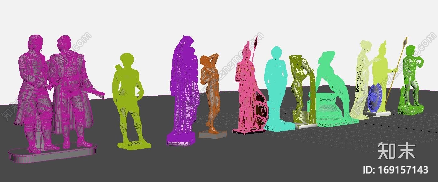 人物雕塑CG模型下载【ID:169157143】