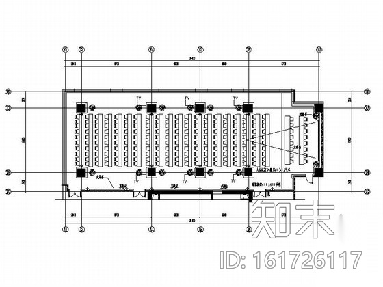 现代装饰风格大会议室装修图（含效果）cad施工图下载【ID:161726117】