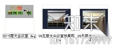 现代装饰风格大会议室装修图（含效果）cad施工图下载【ID:161726117】
