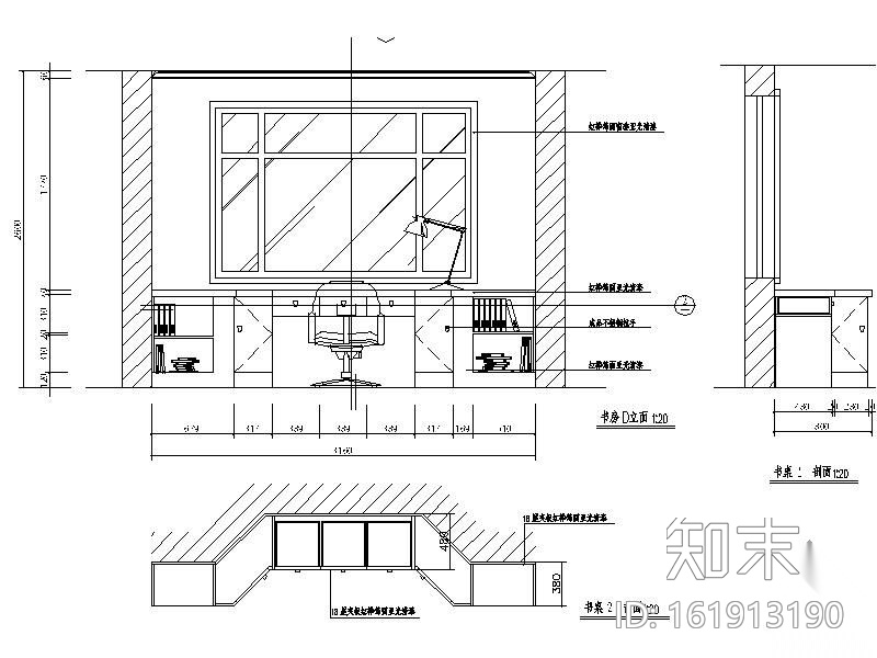 现代风格三居室装修图IIcad施工图下载【ID:161913190】