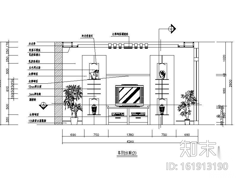 现代风格三居室装修图IIcad施工图下载【ID:161913190】