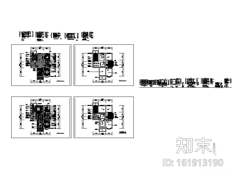 现代风格三居室装修图IIcad施工图下载【ID:161913190】