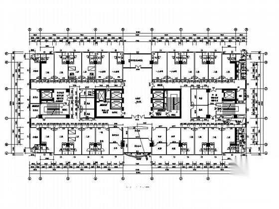 某大型医院十三层住院大楼平面图cad施工图下载【ID:166710164】