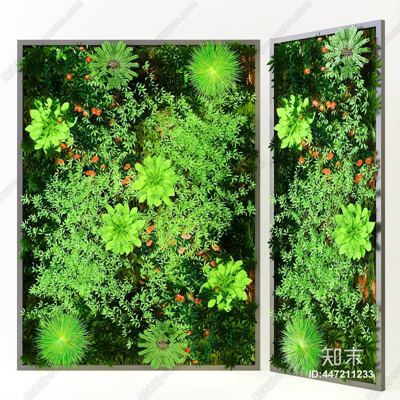 现代绿植墙3D模型下载【ID:447211233】