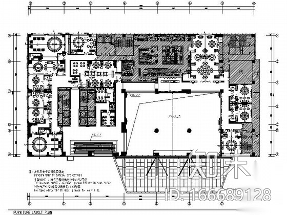 [河北]某五星级豪华酒店中餐厅区室内装修施工图（含效果...cad施工图下载【ID:166689128】