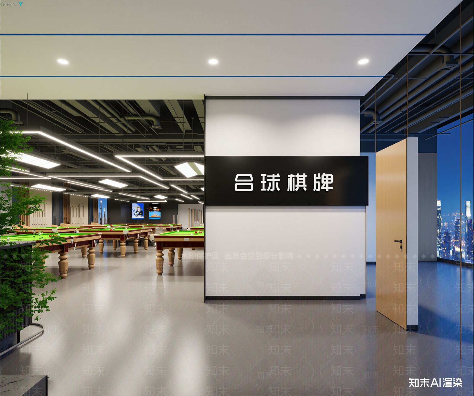 现代台球室3D模型下载【ID:1213897164】