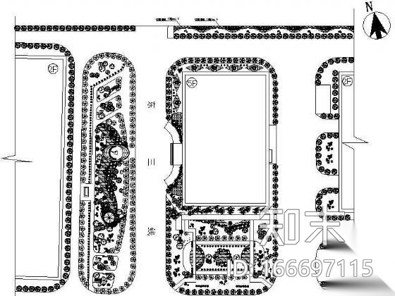 湖南三一集团科研楼绿化设计cad施工图下载【ID:166697115】