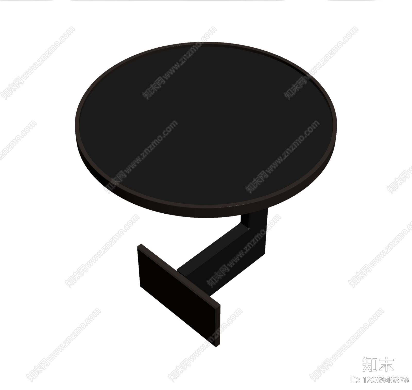 圆形黑色茶几3D模型下载【ID:1206946378】