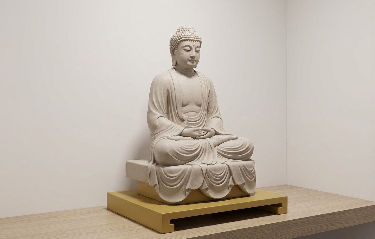 原木佛像SU模型草图