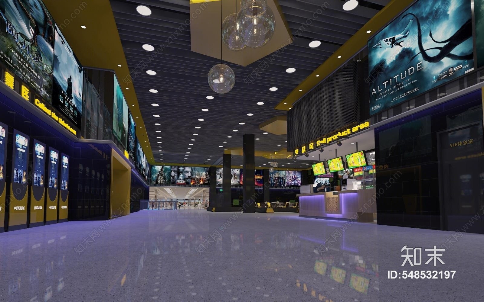 工业风电影院3D模型下载【ID:548532197】