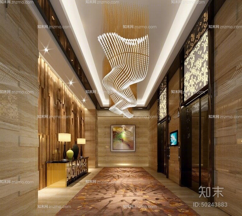 现代吊灯3D模型下载【ID:50243883】