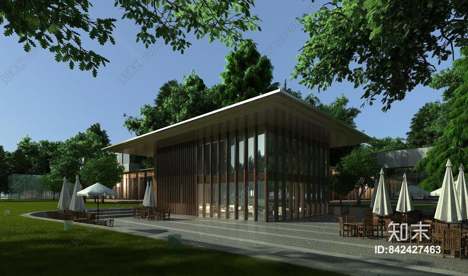 景区休闲会所3D模型下载【ID:842427463】