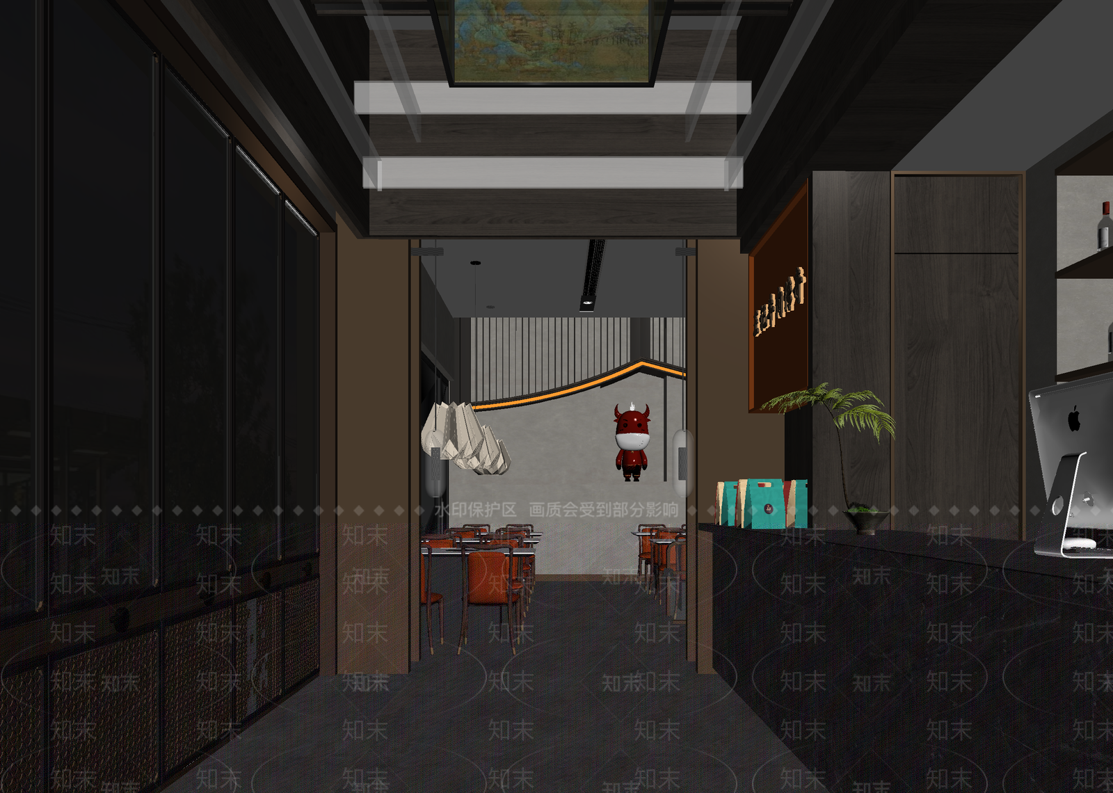 新中式酒店大堂3D模型下载【ID:1214715033】