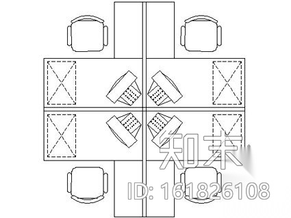 常用办公家具图块集施工图下载【ID:161826108】