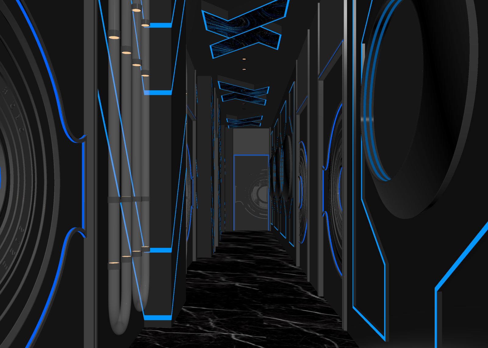 现代走廊3D模型下载【ID:1214998467】