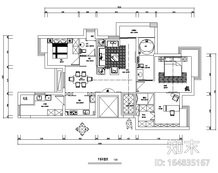 银都花园家装设计完整施工图（附效果图）cad施工图下载【ID:164835167】