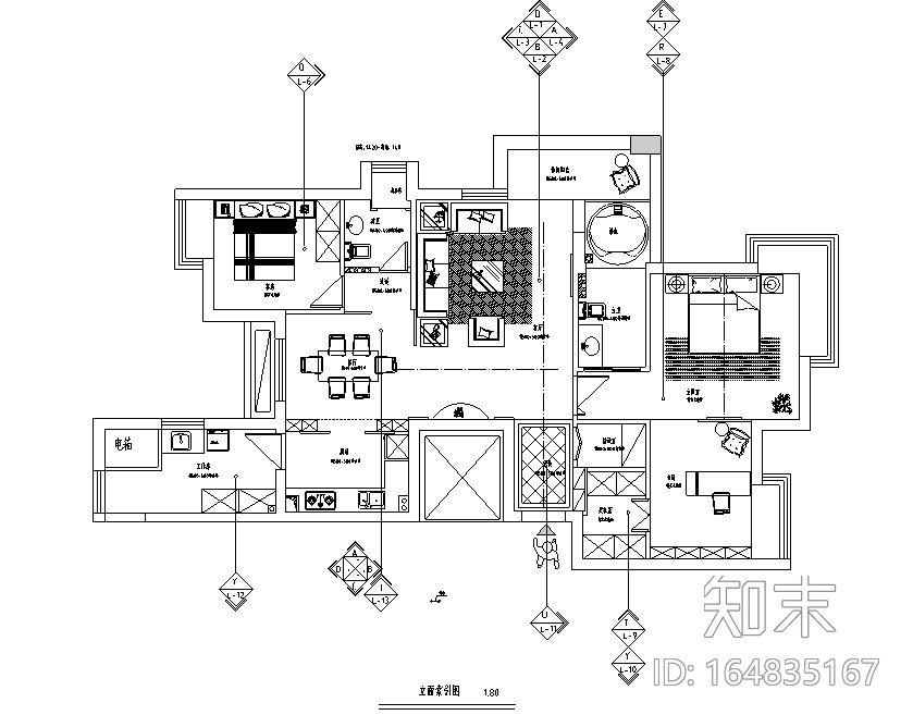 银都花园家装设计完整施工图（附效果图）cad施工图下载【ID:164835167】