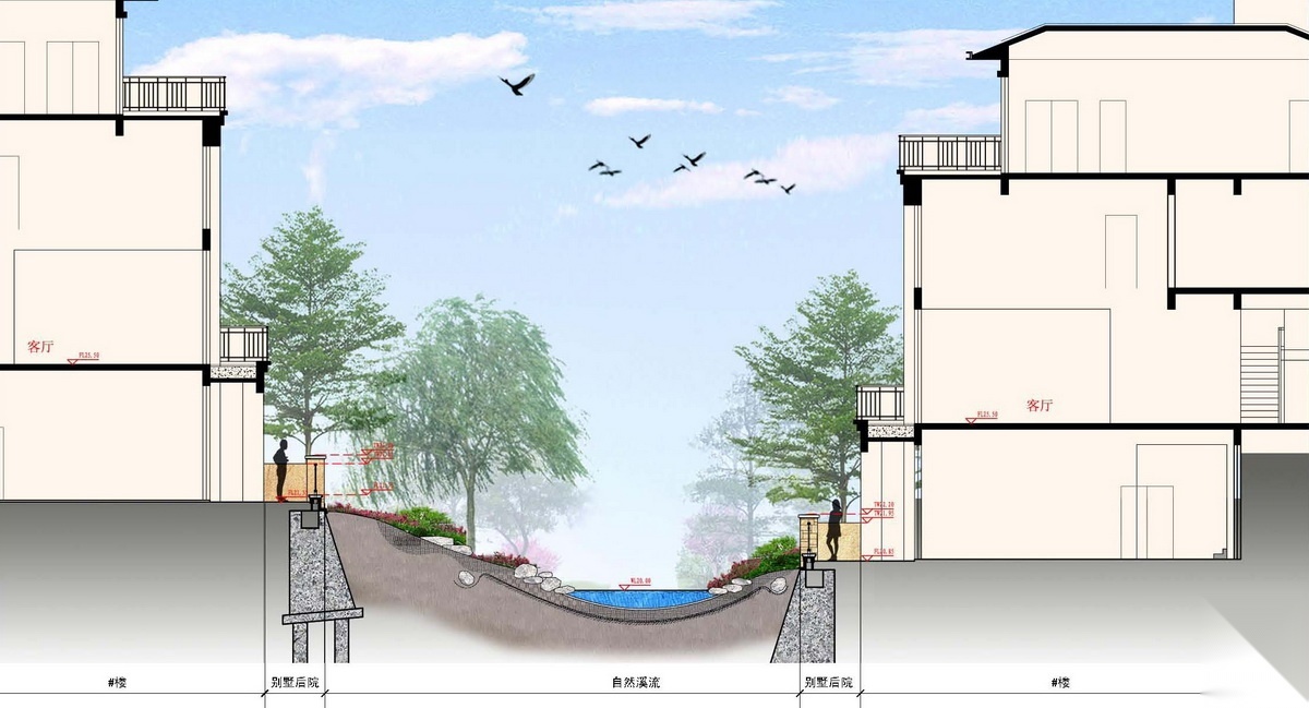 [广东]山水城市居住区景观扩初设计方案cad施工图下载【ID:161065175】