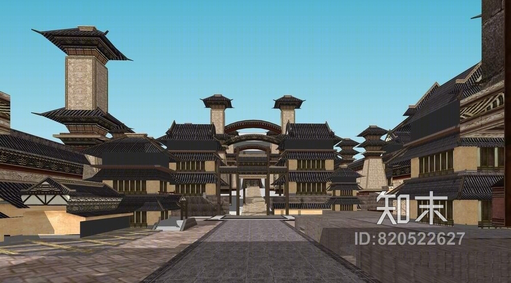 洛阳城SU模型下载【ID:820522627】