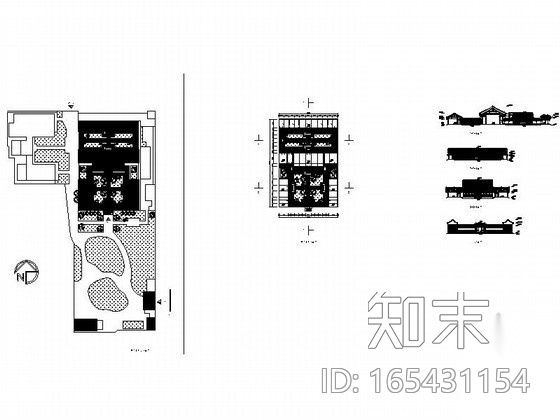 某二进四合院建筑方案图cad施工图下载【ID:165431154】