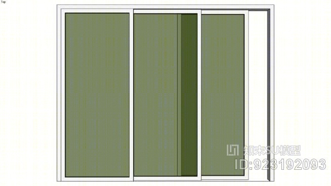 三叶推拉门SU模型下载【ID:923192093】