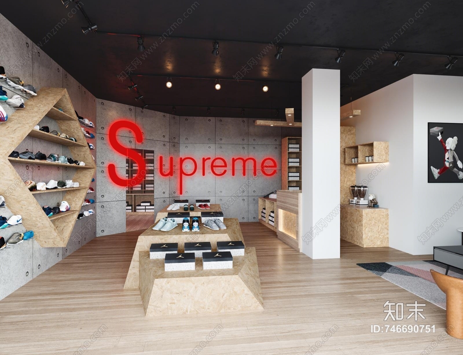 现代风买手店3D模型下载【ID:746690751】