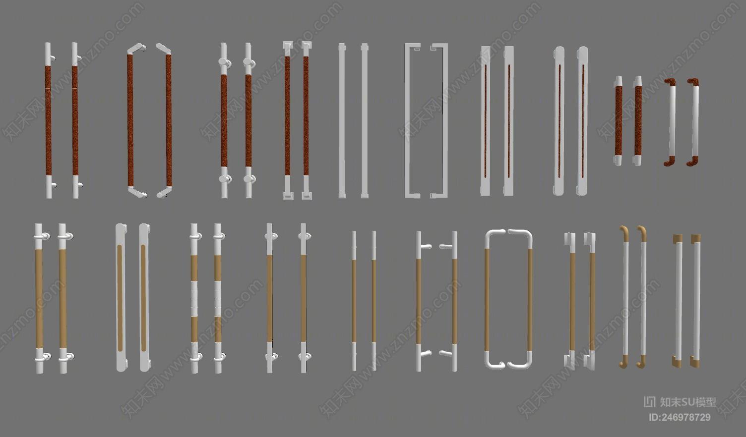 现代门拉手SU模型下载【ID:246978729】