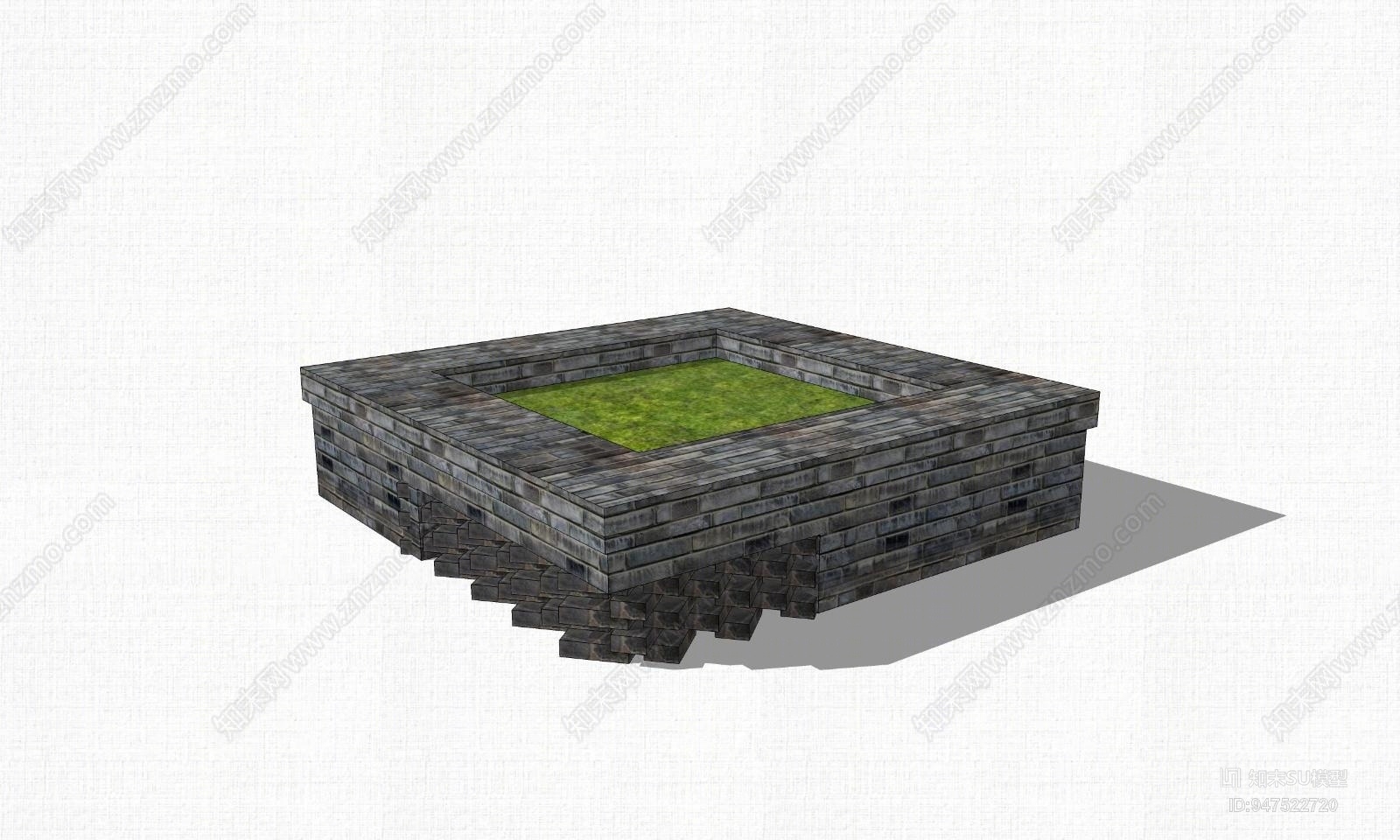 现代方形树池SU模型下载【ID:947522720】