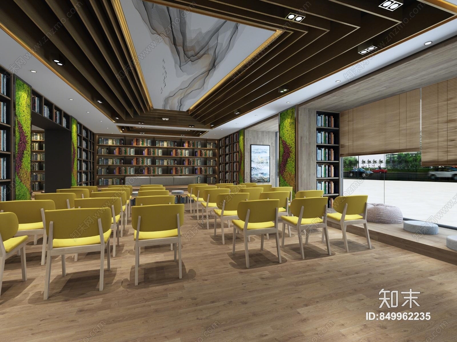 现代图书馆3D模型下载【ID:849962235】