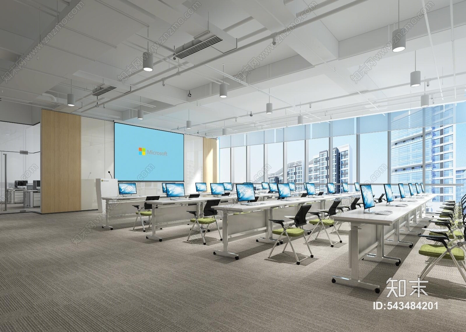 现代报告厅3D模型下载【ID:543484201】