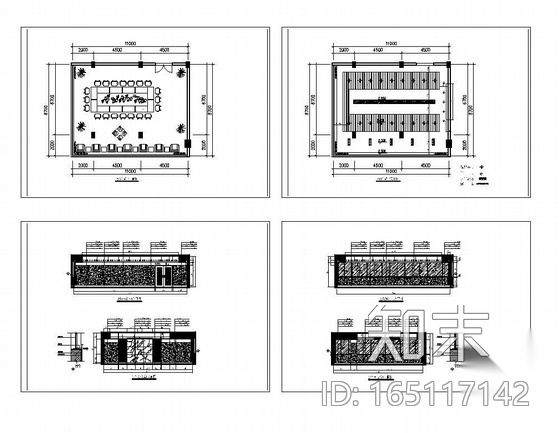 某宾馆会议室装修图cad施工图下载【ID:165117142】