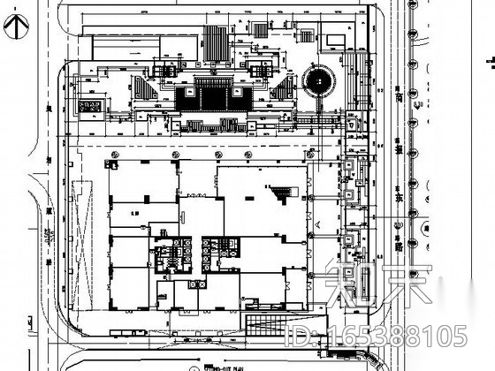 [深圳]商务大厦景观园建工程施工图cad施工图下载【ID:165388105】