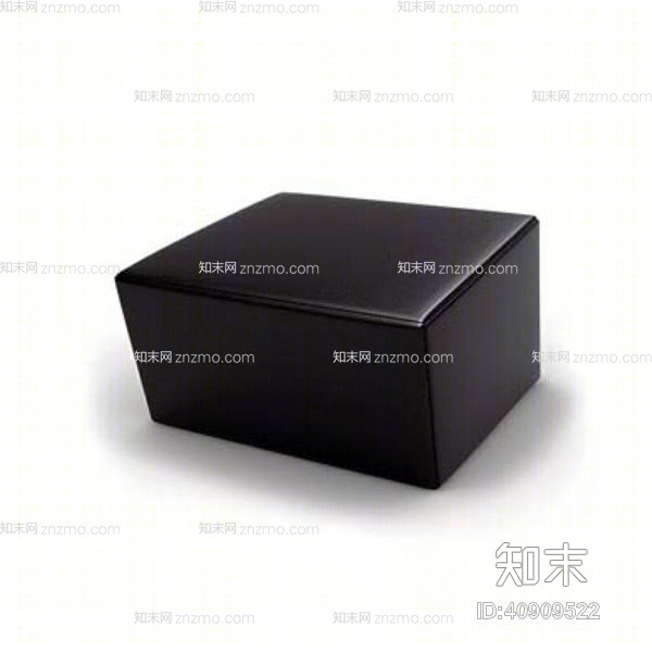 现代黑色长方形皮质沙发凳3D模型下载【ID:40909522】