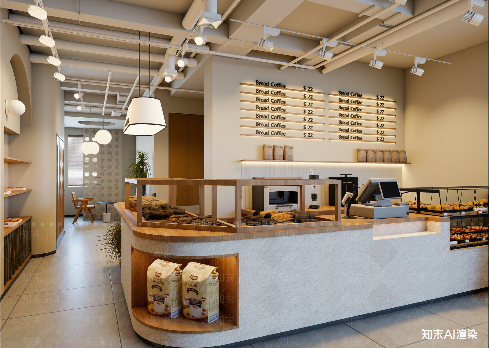 原木咖啡厅3D模型下载【ID:1214714392】