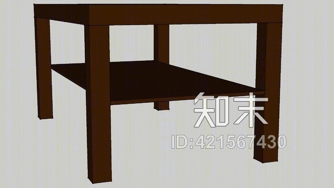 宜家缺咖啡桌90X55棕色SU模型下载【ID:421567430】