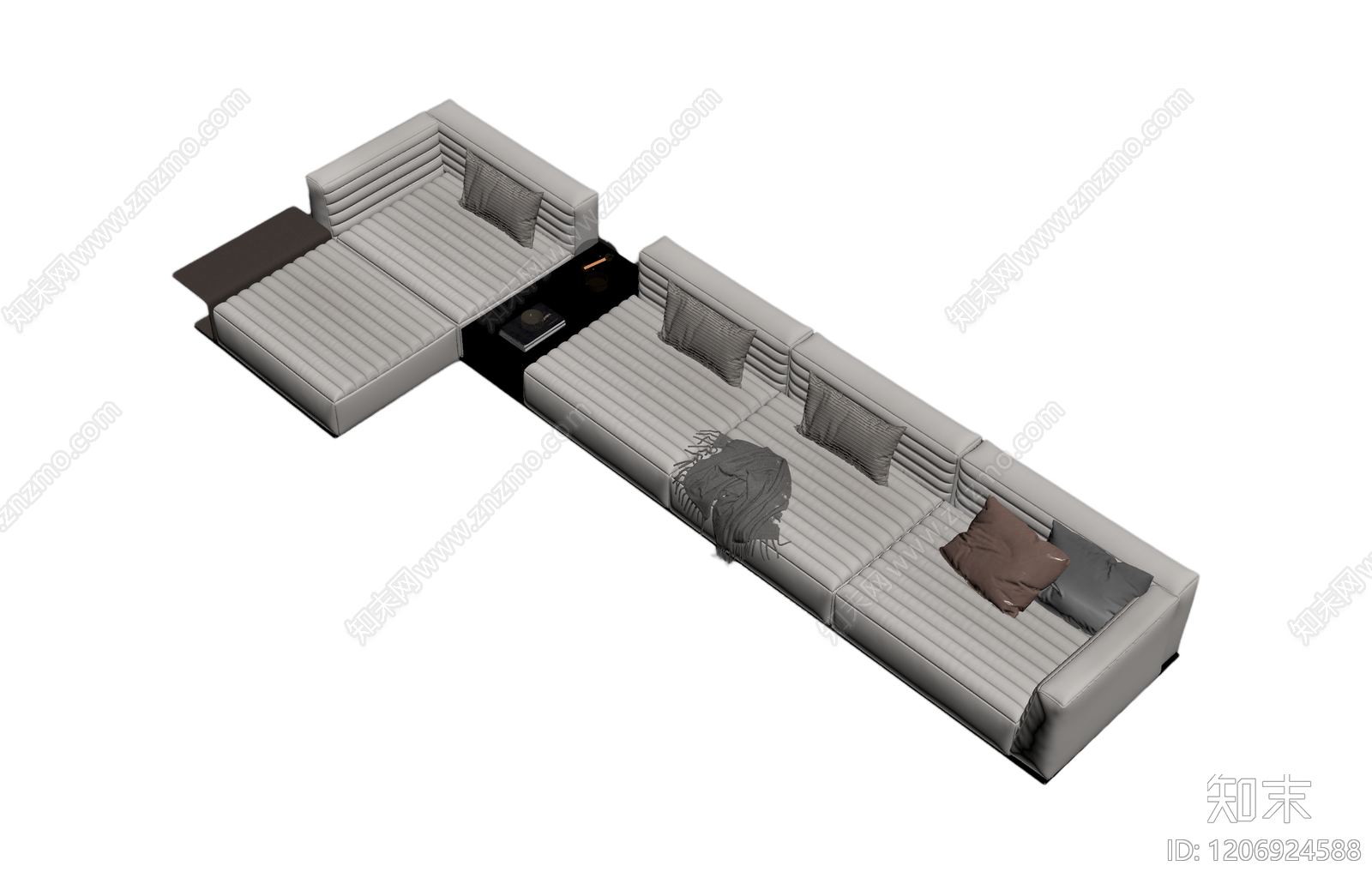 L型模块沙发组合3D模型下载【ID:1206924588】