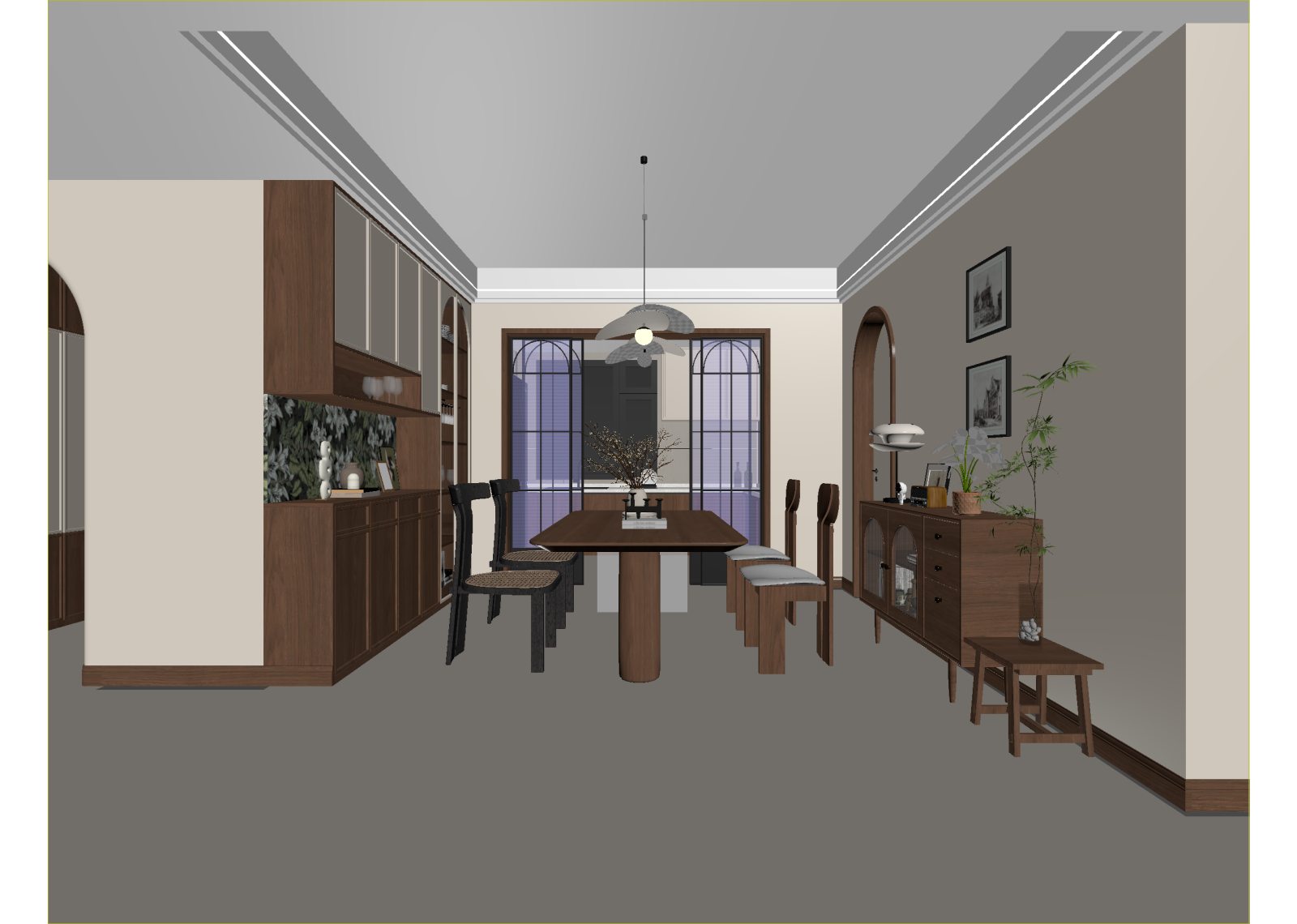 现代家居餐厅3D模型下载【ID:1214757259】